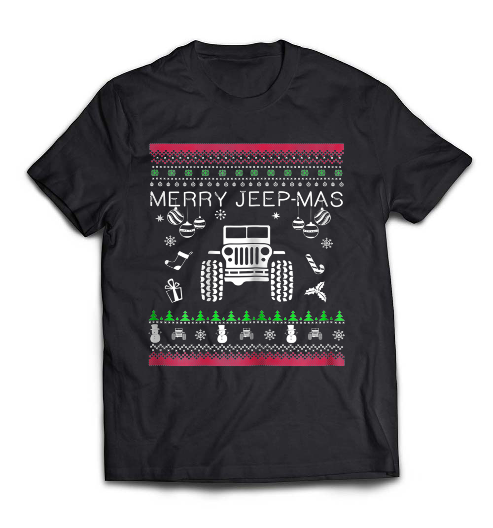 “MERRY JEEP-MAS Jeep Ugly Christmas Sweater T-Shirt” – A Fun and Festive Off-Road Holiday Tee